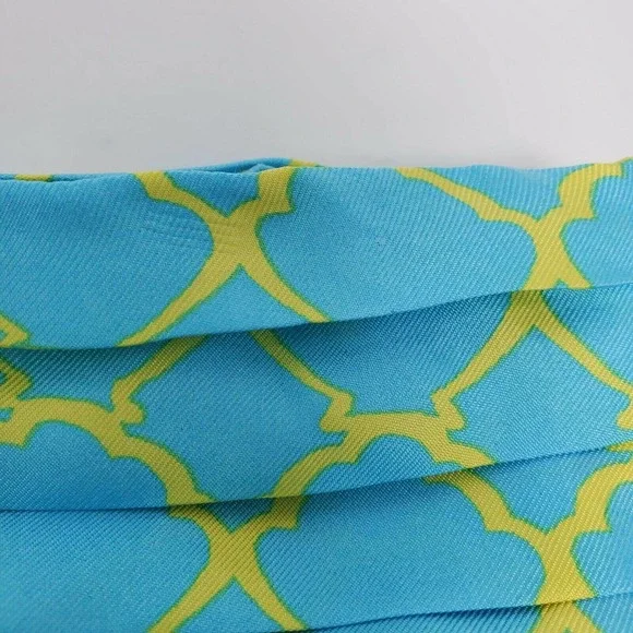 Lily Pulitzer Adeline Silk Skirt 6 Crystal Blue Pin Tuck Waist A-Line - Picture 11 of 12